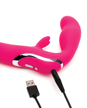 Load image into Gallery viewer, Happy Rabbit Rechargeable Pink Vibrating Strapless Strap On