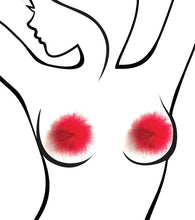 Load image into Gallery viewer, Sexy Af Red Marabou Nipple Covers