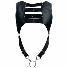 Load image into Gallery viewer, Male Basics Dngeon Croptop Cockring Harness Black O/s
