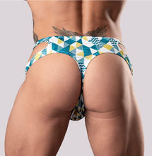 Load image into Gallery viewer, Cut It Out! Cutout Thong Blue S/m