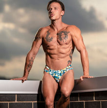 Load image into Gallery viewer, Cut It Out! Cutout Thong Blue S/m