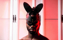 Load image into Gallery viewer, Pu Leather Bunny Mask Black Os