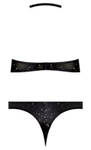 Load image into Gallery viewer, Glitz & Glam Halter Bralette & Panty Black S/m