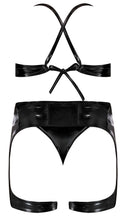 Load image into Gallery viewer, Liquid Onyx Halter Bra Waist Cincher & Panty Set Black L/xl