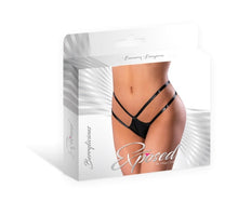 Load image into Gallery viewer, Liquid Onyx Crotchless Panty Black L/xl