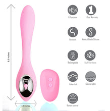 Load image into Gallery viewer, Harmonie Pink Bendable Dual Vibrator W/ Remote Control