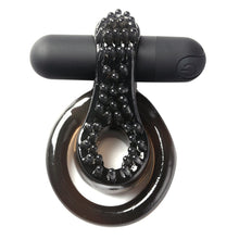 Load image into Gallery viewer, Jagger Rechargeable Vibrating Cock Ring Black Sleeve