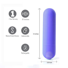 Load image into Gallery viewer, Jessi Mini Bullet Rechargeable Purple Personal Massager