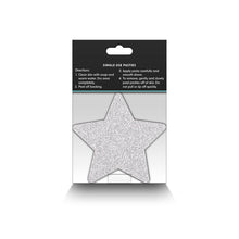 Load image into Gallery viewer, Pretty Pasties Glitter Stars Red/silver 2 Pair