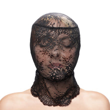 Load image into Gallery viewer, Fetish & Fantasy Lace Hood Black