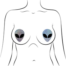 Load image into Gallery viewer, Pastease Silver Glitter Alien W/ Black Eyes