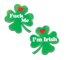 Load image into Gallery viewer, Pastease Clover 'fuck Me Im Irish' Nipple Pasties