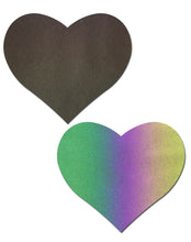 Load image into Gallery viewer, Pastease Reflective Rainbow Heart Nipple Pasties