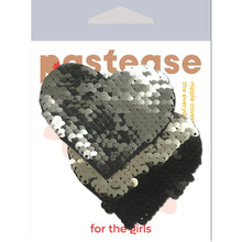 Load image into Gallery viewer, Pastease Silver & Black Color Changing Sequin Hearts