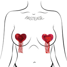 Load image into Gallery viewer, Pastease Red Holographic Heart W/ Tassel Fringe