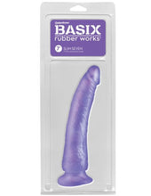 Load image into Gallery viewer, Basix Rubber Works Slim 7in Dong Purple W/ Suction Cup