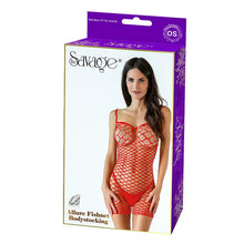 Load image into Gallery viewer, Allure Fishnet Bodystocking Red