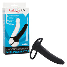 Load image into Gallery viewer, Love Riders Dual Penetrator Black Silicone