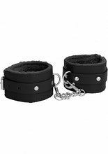 Load image into Gallery viewer, Ouch! Plush Leather Handcuffs Black