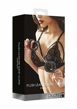 Load image into Gallery viewer, Ouch! Plush Leather Handcuffs Black
