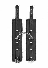 Load image into Gallery viewer, Ouch! Plush Leather Handcuffs Black