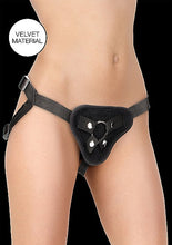 Load image into Gallery viewer, Velvet & Velcro Harness W/ O-ring Adjustable Black