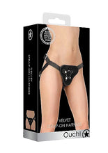 Load image into Gallery viewer, Velvet & Velcro Harness W/ O-ring Adjustable Black