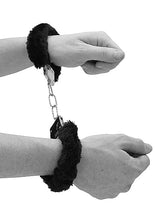 Load image into Gallery viewer, B&w Beginner's Furry Handcuffs W/ Quick Release Button