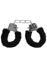 Load image into Gallery viewer, B&w Beginner's Furry Handcuffs W/ Quick Release Button