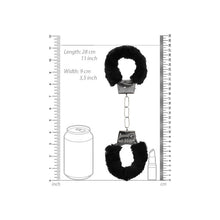 Load image into Gallery viewer, B&w Pleasure Furry Hand Cuffs W/ Quick Release Button