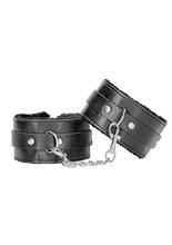 Load image into Gallery viewer, B&w Plush Bonded Leather Ankle Cuffs W/ Adjustable Straps