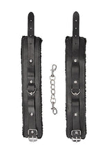 Load image into Gallery viewer, B&w Plush Bonded Leather Ankle Cuffs W/ Adjustable Straps
