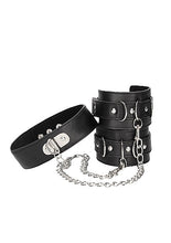Load image into Gallery viewer, B&w Collar W/ Handcuffs Straps & Chain