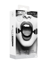 Load image into Gallery viewer, B&w Silicone Ring Gag W/ Adjustable Straps