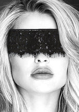 Load image into Gallery viewer, B&w Lace Mask With Elastic Strap
