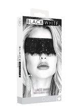 Load image into Gallery viewer, B&w Lace Mask With Elastic Strap