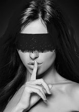 Load image into Gallery viewer, B&w Lace Mask With Elastic Strap