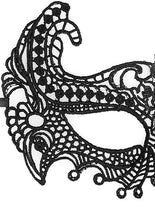 Load image into Gallery viewer, B&w Lace Eye Mask Empress
