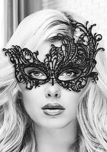 Load image into Gallery viewer, B&w Lace Eye Mask Royal