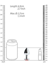 Load image into Gallery viewer, Round Gem Butt Plug Small Silver Ruby Red