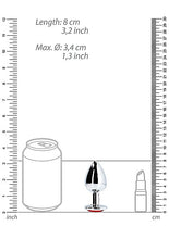 Load image into Gallery viewer, Round Gem Butt Plug Medium Silver Ruby Red