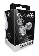 Load image into Gallery viewer, Round Gem Butt Plug Small Silver Diamond