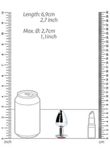 Load image into Gallery viewer, Heart Gem Butt Plug Small Silver Rubellite Pink