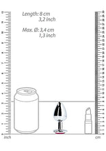 Load image into Gallery viewer, Heart Gem Butt Plug Medium Silver Rubellite Pink