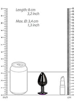 Load image into Gallery viewer, Heart Gem Butt Plug Medium Gunmetal Amethyst