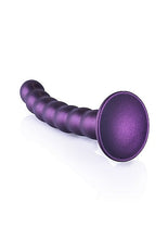 Load image into Gallery viewer, Ouch! Beaded Silicone G-spot Dildo 6.5 In Metallic Purple