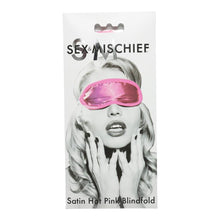 Load image into Gallery viewer, Sex and Mischief Satin Hot Pink Blindfold