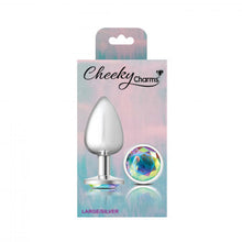 Load image into Gallery viewer, Cheeky Charms Round Clear Iridescent Large Silver Wellness Accessory