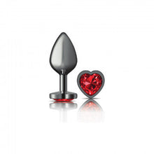 Load image into Gallery viewer, Cheeky Charms Heart Deep Red Medium Gunmetal Personal Massager