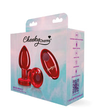 Load image into Gallery viewer, Cheeky Charms Vibrating Metal Plug Red Medium W/ Remote